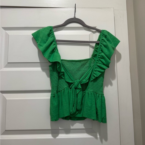 Green Ruffled Women's Top - Picture 3 of 3